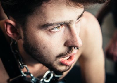 Easter Berlin Gay Leather Fetish Week BDSM Session Daddy on son pain fisting sado maso model