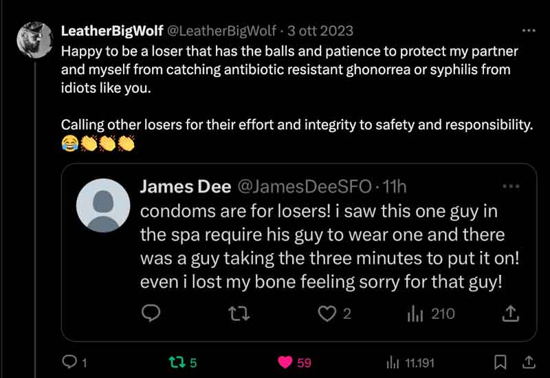 leather big wolf master lupus responding to bareback harassment